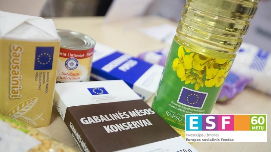 Выдача продуктов малообеспеченным жителям - В Висагинасе