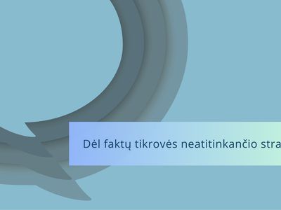 Informacija dėl faktų tikrovės neatitinkančio straipsnio - Visagine