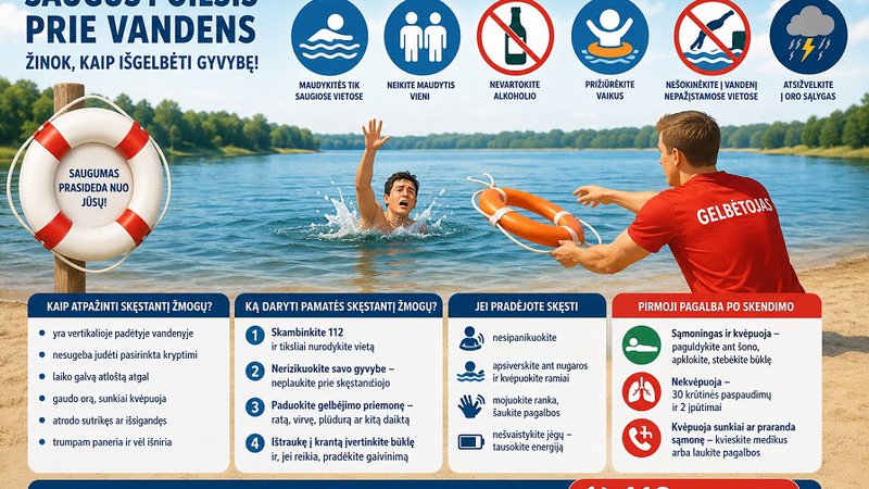 Maudymosi sezonas: saugus poilsis prie vandens telkinių - Visagine